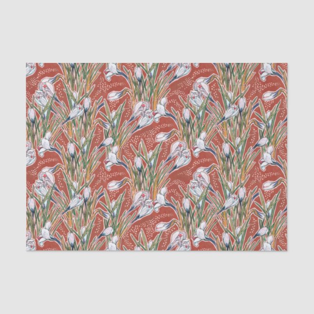 Blume Botanischer Blumenbraun Seidenpapier (Vorderseite)