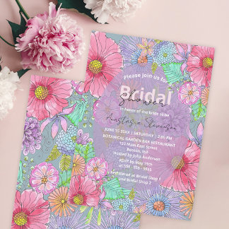 Blume Botanisches Brautparty Einladung