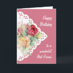 Blume Bouquet Best Friend Geburtstagskarte Karte<br><div class="desc">Vintage Blume Bouquet für Ihren besten Freund Geburtstag im Vers beinhaltet Mai werden Sie mit Gottes Liebe und Freude an Ihrem besonderen Tag und jeden Tag duscht</div>