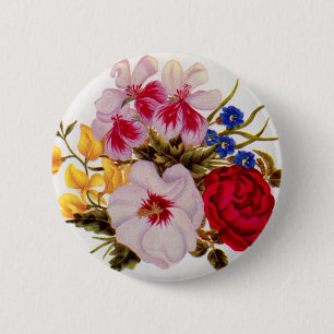 Blume-Bouquet-Blume aus dem 18. Jahrhundert Button