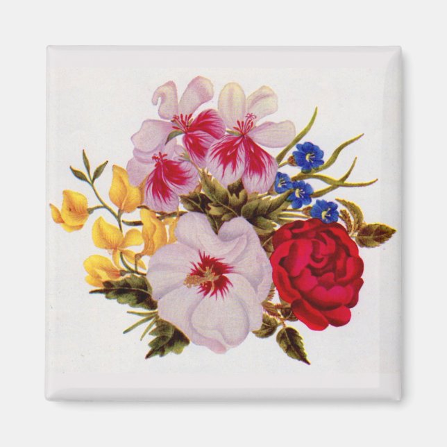 Blume-Bouquet-Blume aus dem 18. Jahrhundert Magnet (Vorne)