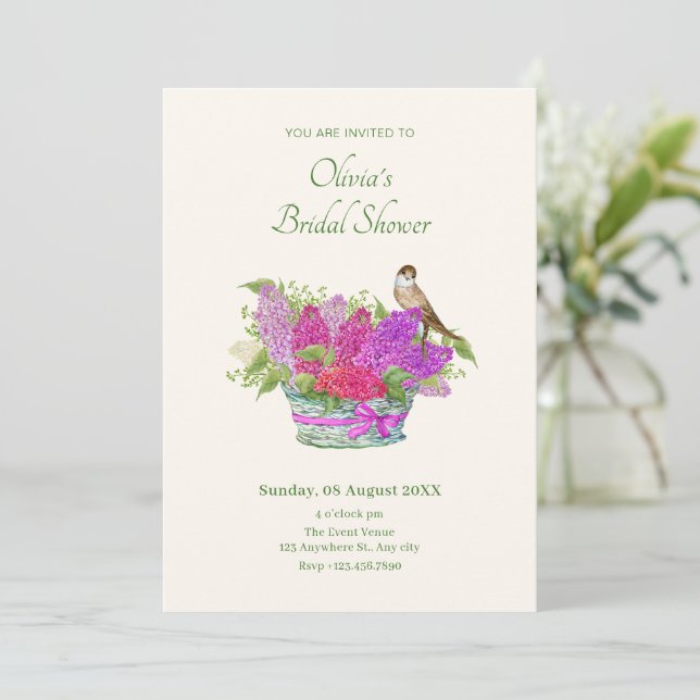 Blume Bouquet Brautparty Einladung (Stehend Vorderseite)