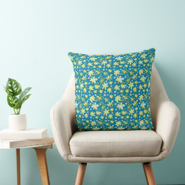Blume Bouquet Daisy Meadow Aquamarin Gelb Türkis Kissen