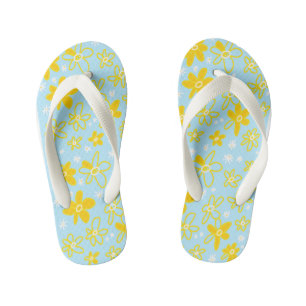 Blume Bouquet Daisy Meadow Sky Yellow White Kinderbadesandalen