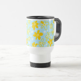 Blume Bouquet Daisy Meadow Sky Yellow White Reisebecher