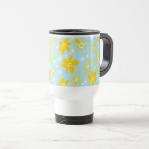 Blume Bouquet Daisy Meadow Sky Yellow White Reisebecher