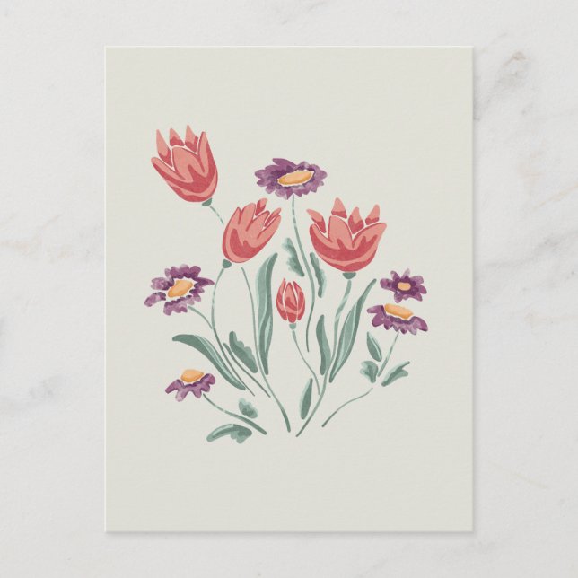 Blume Bouquet Delikate Blumenarrangements Postkarte (Vorderseite)