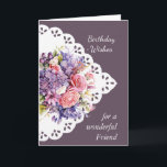 Blume Bouquet Friend Geburtstagskarte Karte<br><div class="desc">Vintage Blume Bouquet für Ihren Freund Geburtstag im Vers beinhaltet Mai Sie mit Gottes Liebe und Freude an Ihrem besonderen Tag und jeden Tag duscht werden</div>