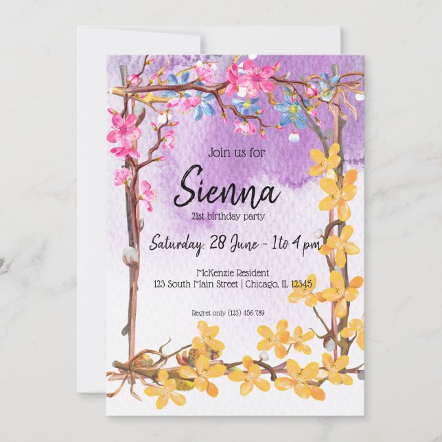 Blume-Bouquet für jede Anlässe Einladung (Vorderseite)