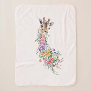 Blume Bouquet Giraffe Sherpa Blanket Sherpadecke