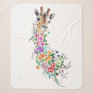 Blume Bouquet Giraffe Sherpa Blanket Sherpadecke