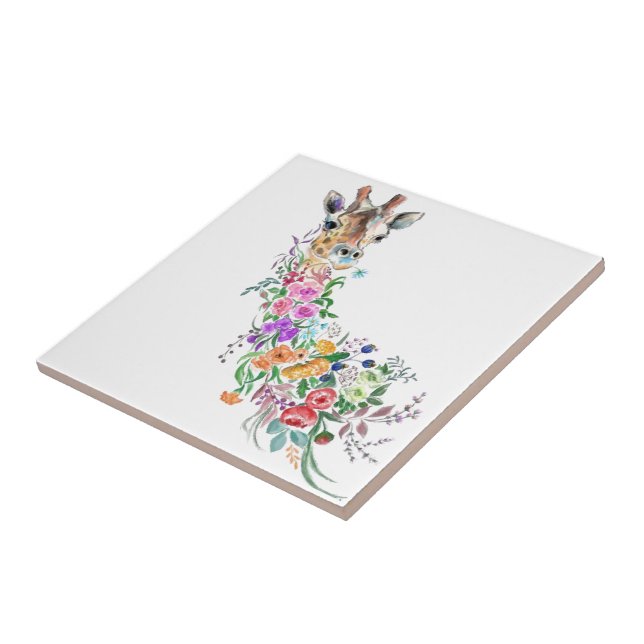 Blume Bouquet Giraffe Tile Fliese (Seite)