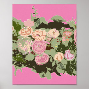 Blume Bouquet in Vase Malerei Kunst Poster