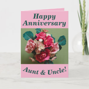 Blume Bouquet Jubiläumskarte für Tante und Untier Karte
