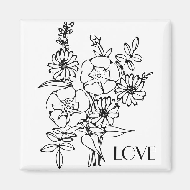 Blume Bouquet Liebe Magnet (Vorne)