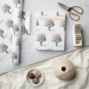 Blume Bouquet mit rosa Babynahrung Geschenkpapier