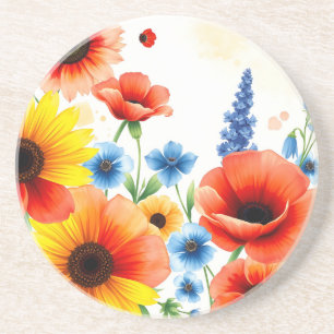 Blume Bouquet mit Sonnenblumen Getränkeuntersetzer