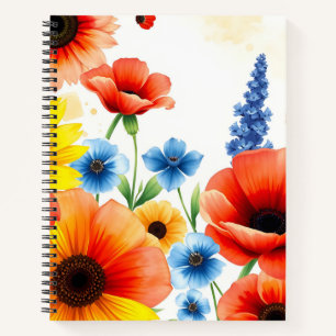 Blume Bouquet mit Sonnenblumen Notizbuch