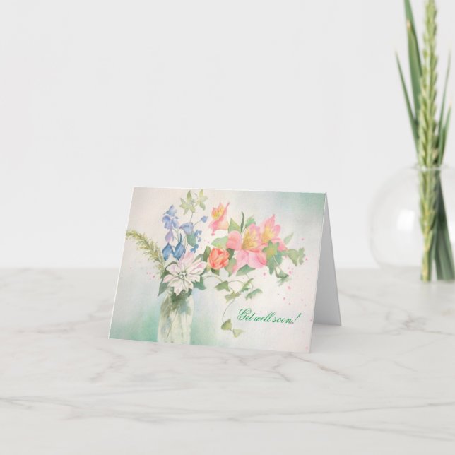Blume Bouquet Personalisierte Grußkarte Dankeskarte (Vorderseite)