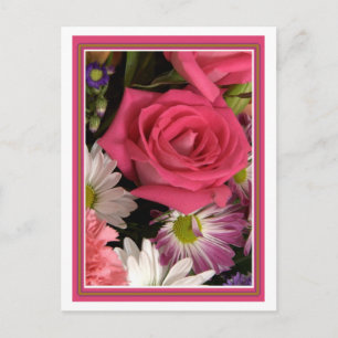 Blume Bouquet Pink Postkarte