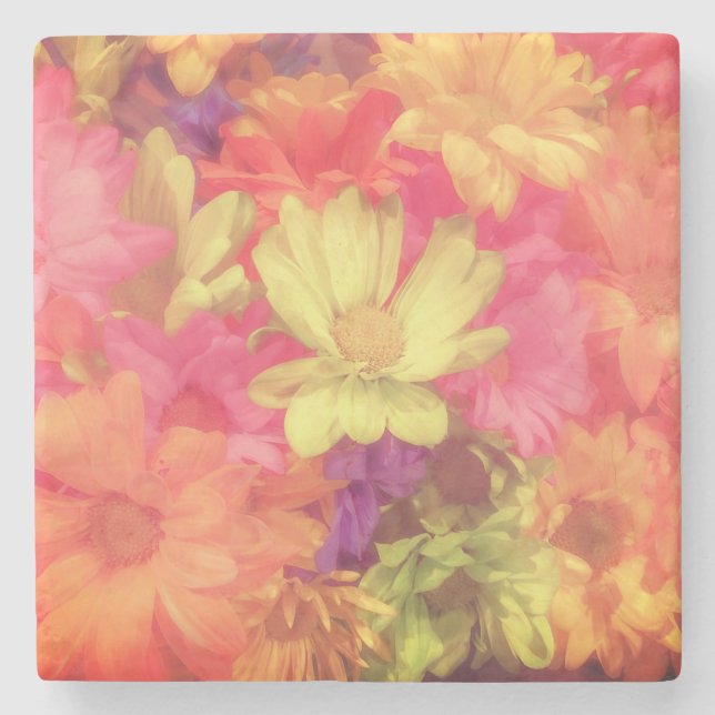 Blume Bouquet Sandstone Untersetzer (Vorderseite)
