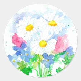 Blume Bouquet Shasta Daisy Runder Aufkleber