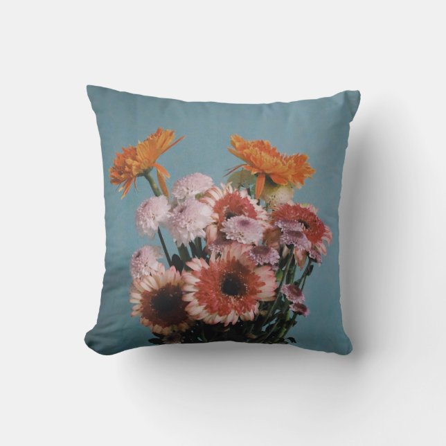 Blume Bouquet Throw Kissen (Vorderseite)
