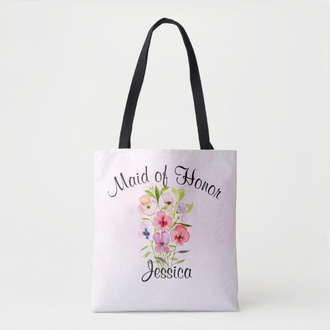 Blume Bouquet Trauzeugin Hochzeit Tasche (Vorderseite)