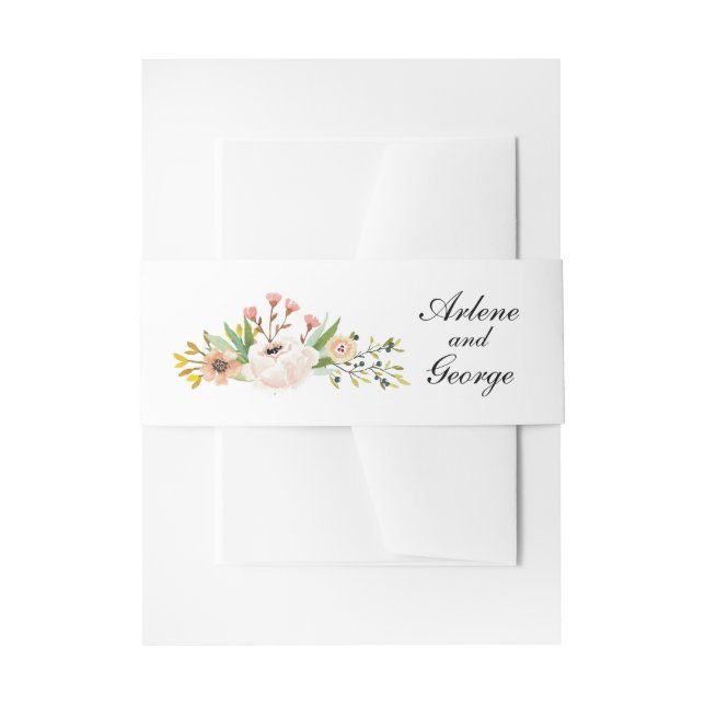 Blume Bouquet Wedding Einladungsbanderole (Vorderseite Beispiel)