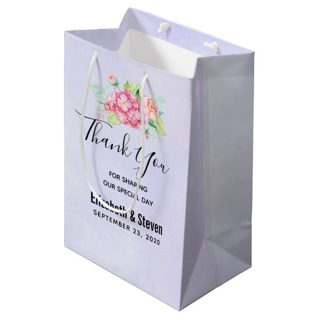 Blume Bouquet Wedding Mittlere Geschenktüte (Vorderseite Schrägansicht)