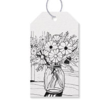 Blume Bouquet Zeichnend Geschenkmarke