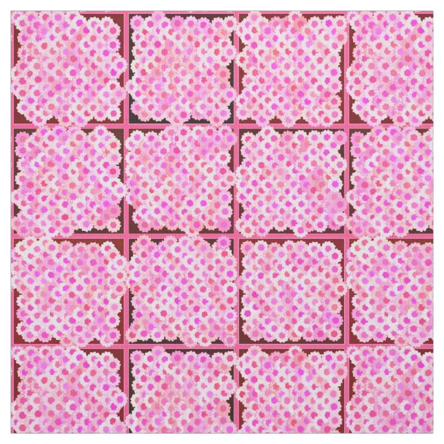 Blume-Box-Muster, Rosatöne Stoff (Muster)