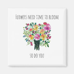 Blume brauchen Zeit Magnet