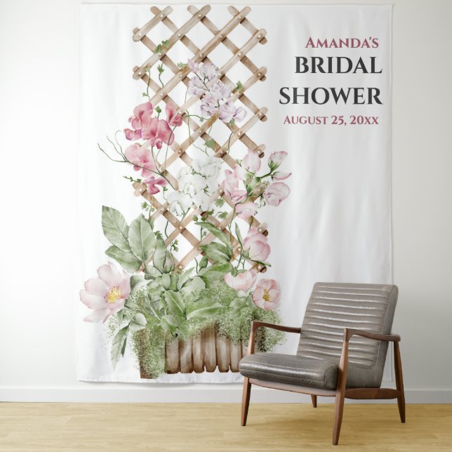 Blume Brautparty Foto Stand Hintergrund Wandteppich (Beispiel)