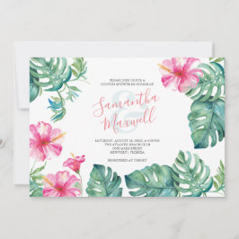 Blume-Brautparty für tropische Wasserfarben-Hibisk