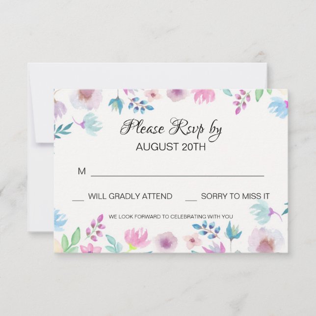 Blume Breeze RSVP-Karte RSVP Karte (Vorderseite)
