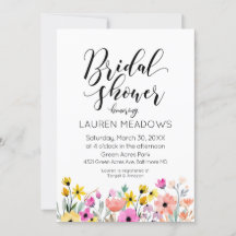 Blume Bridal Dusche Wasserfarbe Einladung