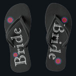Blume Bride Flip Flops<br><div class="desc">Es ist Black and Pink Lotus Blume Bride's Fun, maßgeschneiderte Hochzeitsflip Flops.</div>