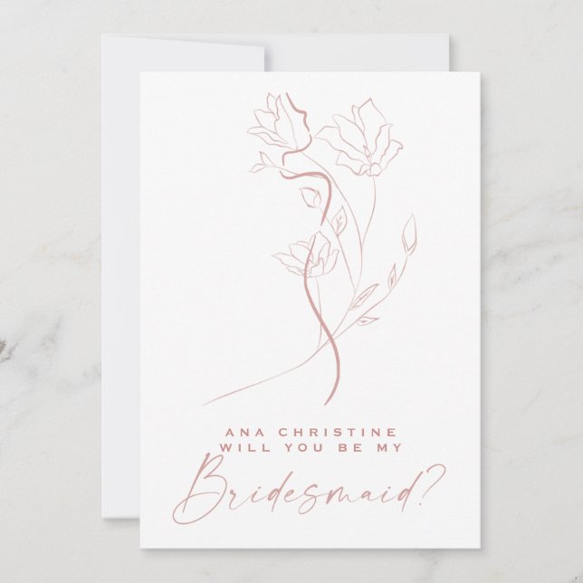 Blume Bridesmaid Vorschlag für eine weibliche Art  Einladung (Vorderseite)