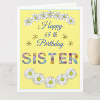 Blume Brief Schwester Personalisiert Geburtstagska Karte