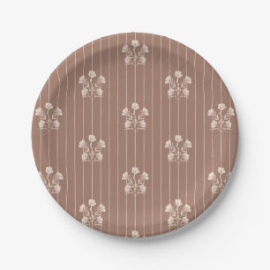 Blume Brown Fall Streifen Pappteller