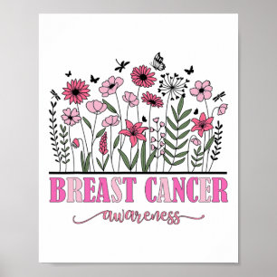 Blume Brustkrebs Bewusstsein Frauen Krebs Survi Poster