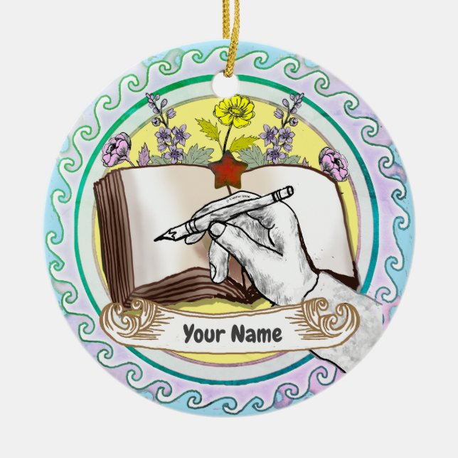 Blume buchen keramik ornament (Vorne)