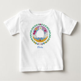 Blume Buchstaben Anfangsbuchstaben "O" mit Persona Baby T-shirt