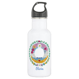 Blume Buchstaben Anfangsbuchstaben "O" mit Persona Edelstahlflasche