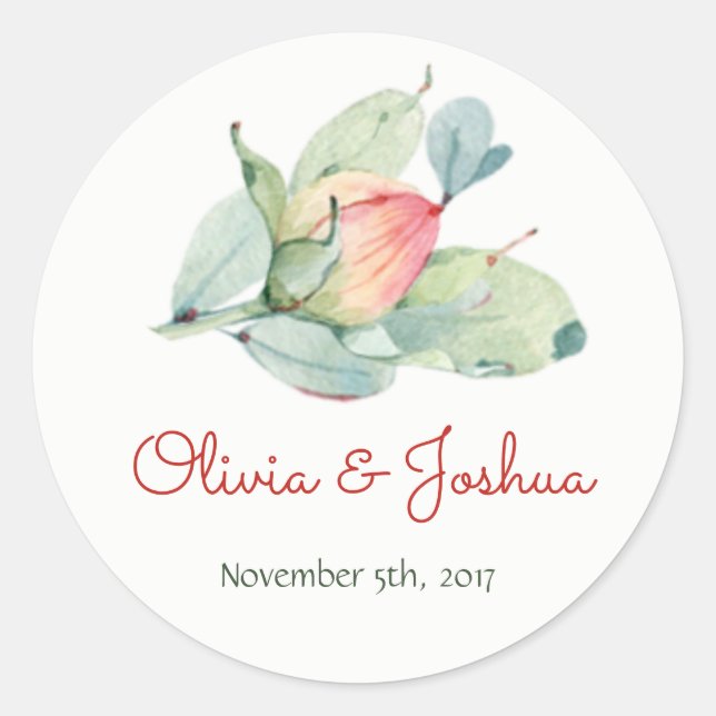 Blume-Bud für Hochzeitsticker Runder Aufkleber (Vorderseite)