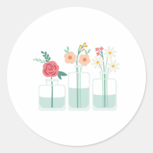 Blume Bud Vases Runder Aufkleber