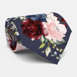 Blume Burgund Blush Navy Krawatte