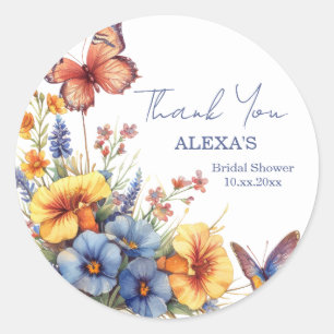 Blume Butterfly Bouquet mit individueller Wasserfa Runder Aufkleber