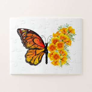 Blume Butterfly mit gelbem Kalifornien-Mohn
